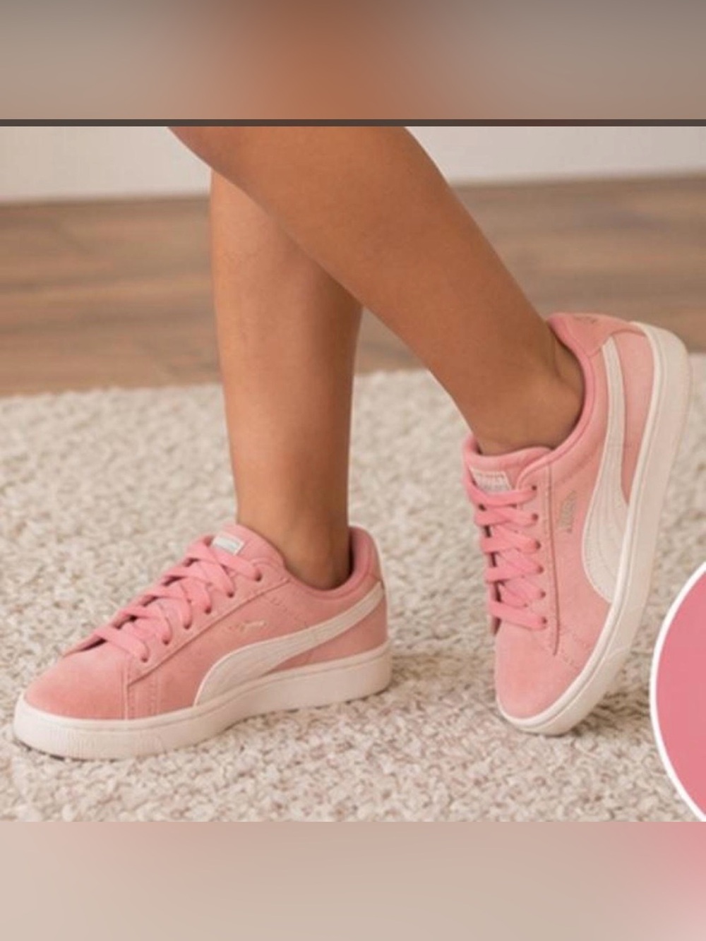 Puma Pink Suede Platform Sneakers Toddler Size 11C | Lace-Up